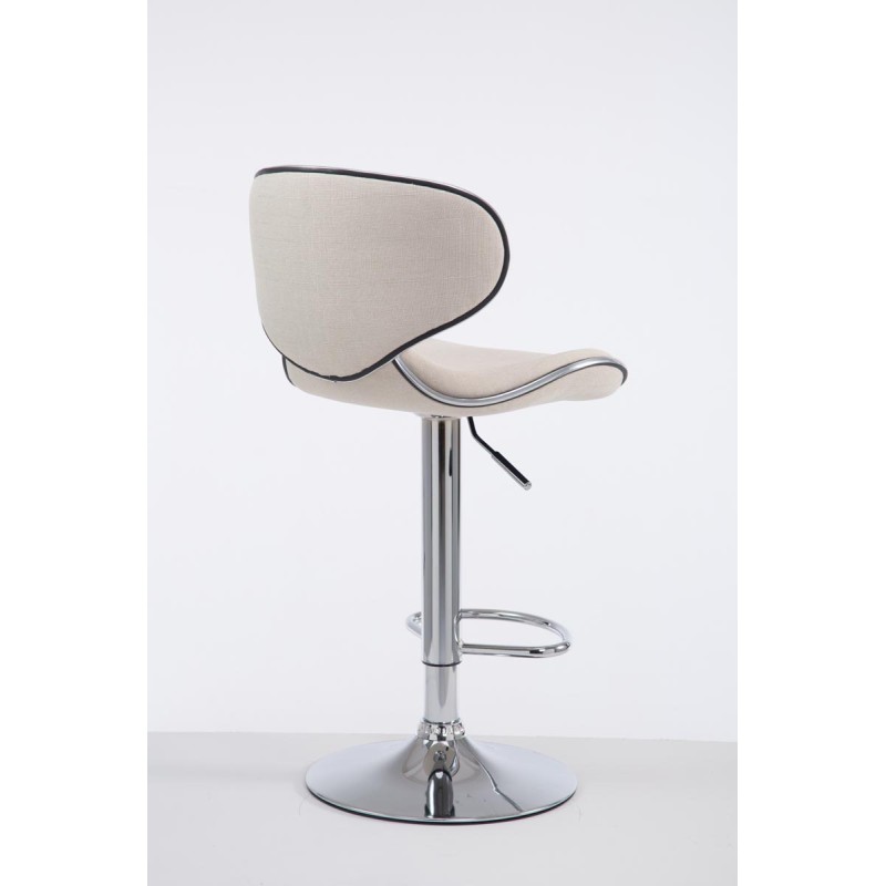 Taburete de bar Las Vegas V2 en tela cromada color crema