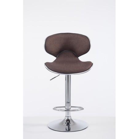 Taburete de bar Las Vegas V2 en tela cromada marrón