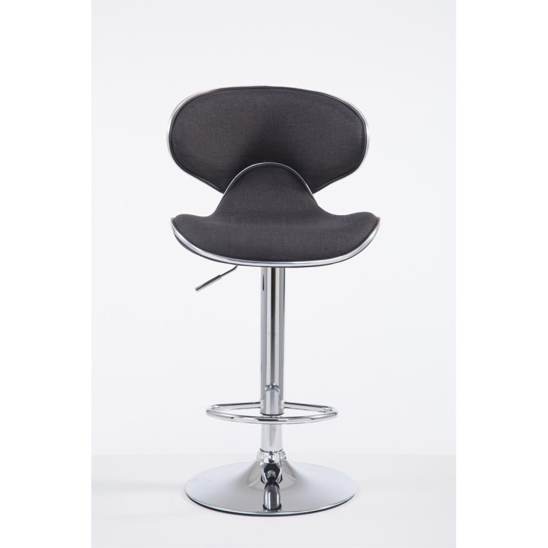 Taburete de bar Las Vegas V2 en tela cromada gris oscuro