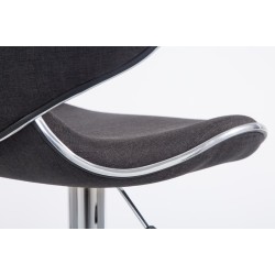 Taburete de bar Las Vegas V2 en tela cromada gris oscuro