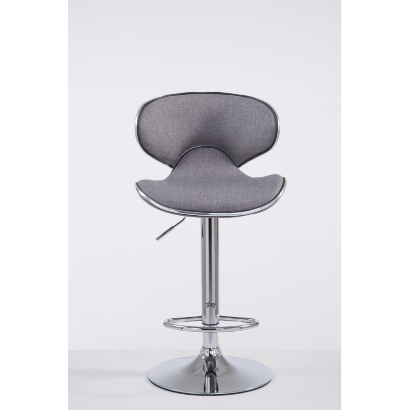 Taburete de bar Las Vegas V2 en tela cromada gris claro