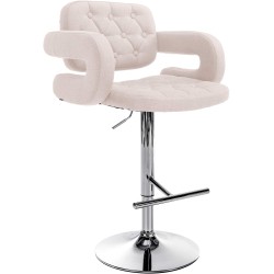 Taburete de bar Dublín, tapizado en tela beige C