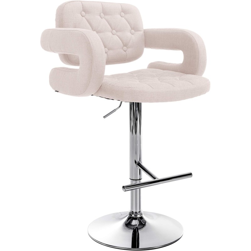 Taburete de bar Dublín, tapizado en tela beige C