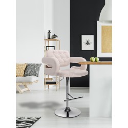 Taburete de bar Dublín, tapizado en tela beige C