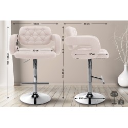 Taburete de bar Dublín, tapizado en tela beige C