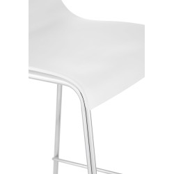 Taburete de bar Hoover, cromado, estructura blanca de 4 patas