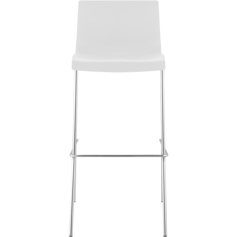 Taburete de bar Hoover, cromado, estructura blanca de 4 patas