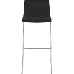 Taburete de bar Hoover, cromado, estructura negra de 4 patas