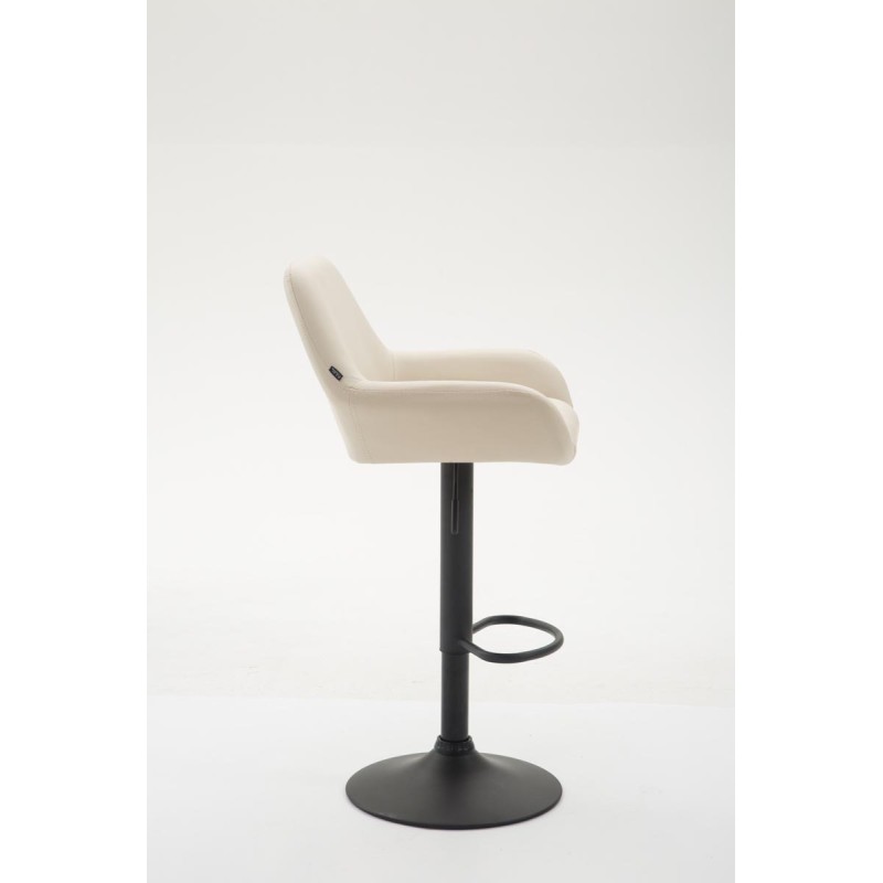 Taburete de bar Braga, imitación piel color crema B