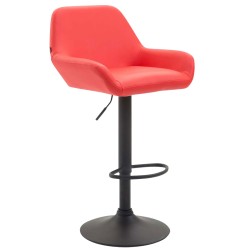 Taburete de bar Braga, piel sintética roja B