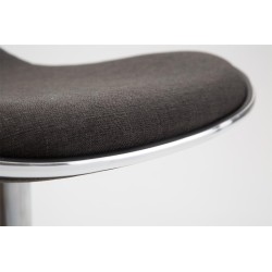 Taburete de bar Shanghai, tapizado, cromado gris oscuro