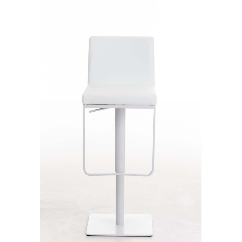 Taburete de bar Panamá W en piel sintética blanca