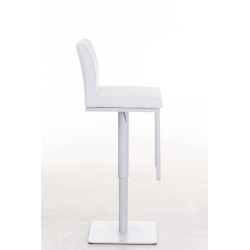 Taburete de bar Panamá W en piel sintética blanca