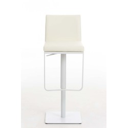 Taburete de bar Panamá W en piel sintética color crema