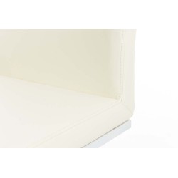 Taburete de bar Panamá W en piel sintética color crema