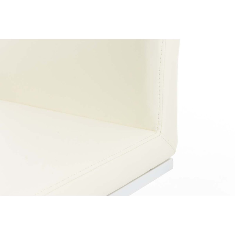 Taburete de bar Panamá W en piel sintética color crema