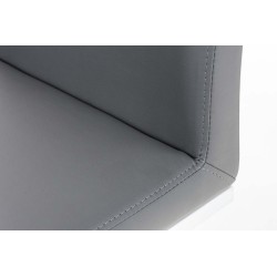 Taburete de bar Panamá W en piel sintética gris