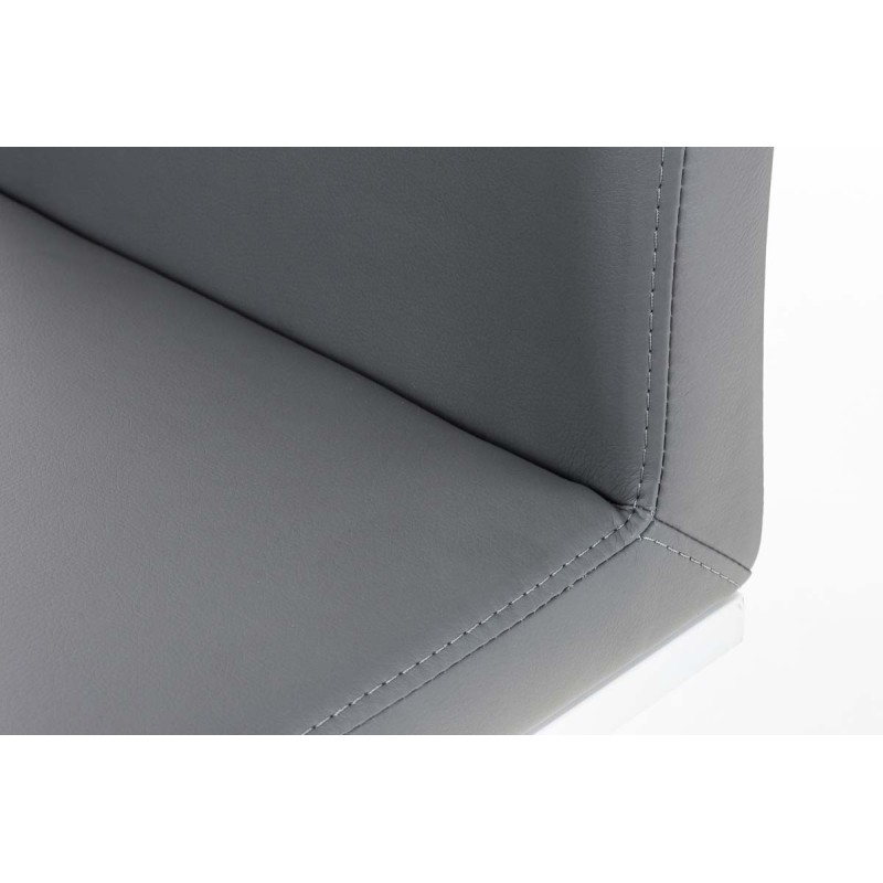 Taburete de bar Panamá W en piel sintética gris