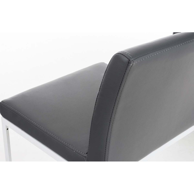 Taburete de bar Panamá W en piel sintética gris