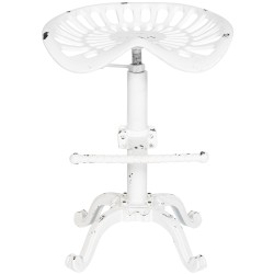 Taburete de bar estilo butch blanco antiguo