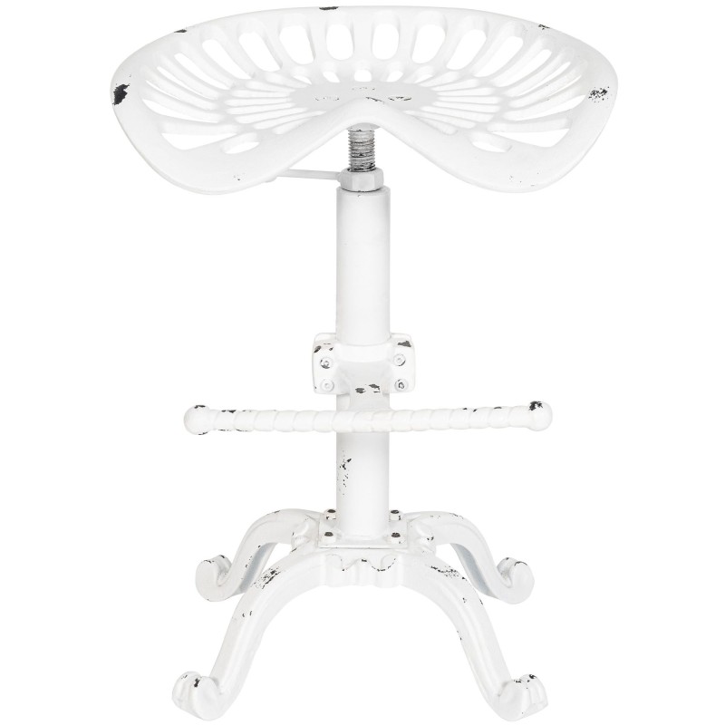 Taburete de bar estilo butch blanco antiguo