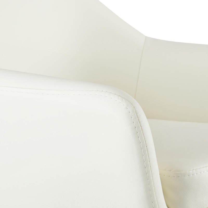 Taburete de bar Grant en piel sintética color crema