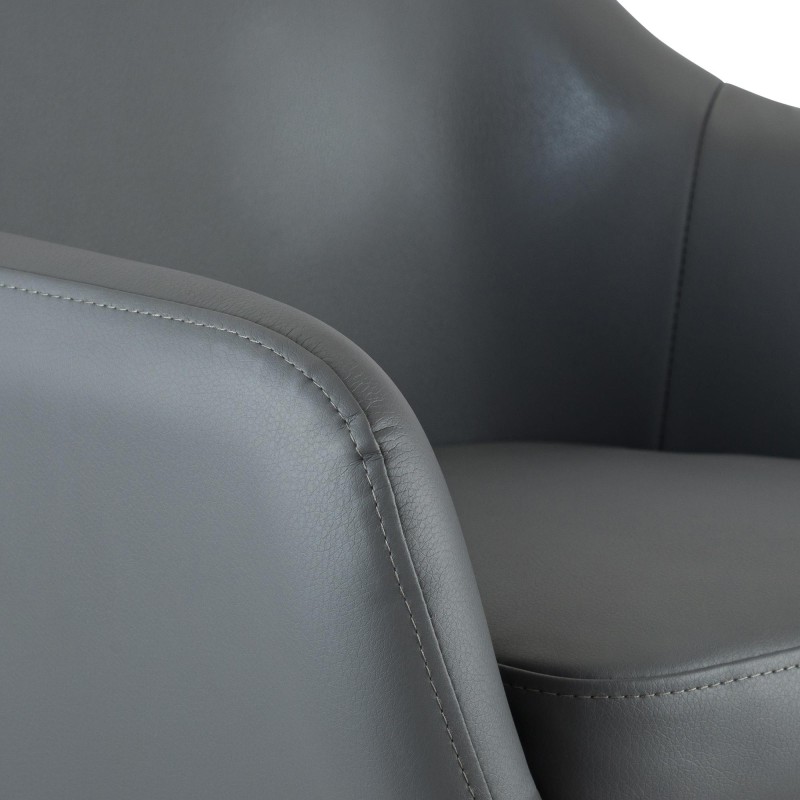 Taburete de bar Grant en piel sintética gris