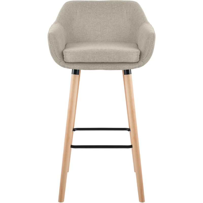 taburete de bar Grant de tela color crema