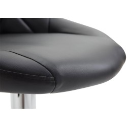 Taburete de bar Lazio, imitación de cuero, cromo negro