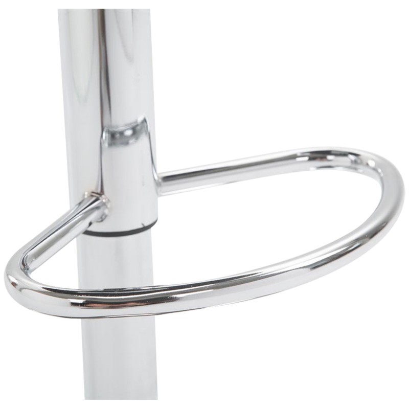 Taburete de bar Lazio, imitación de cuero, cromo negro