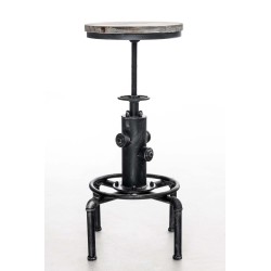 Taburete de bar Lumos, en madera plateada antigua