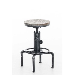 Taburete de bar Lumos, en madera plateada antigua