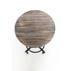 Taburete de bar Lumos, en madera plateada antigua