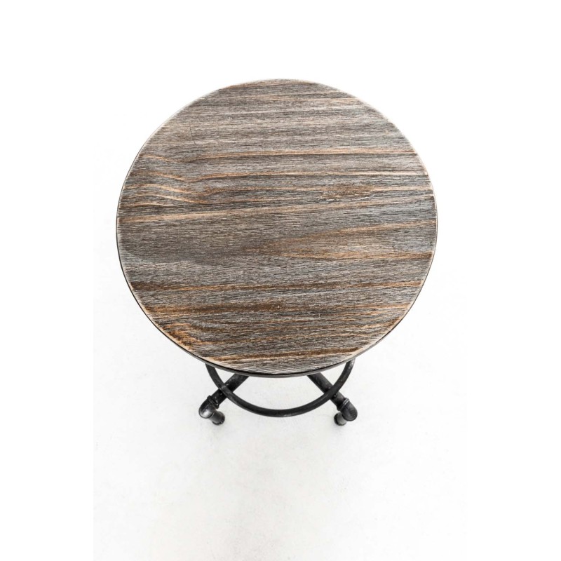 Taburete de bar Lumos, en madera plateada antigua