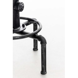 Taburete de bar Lumos, en madera plateada antigua