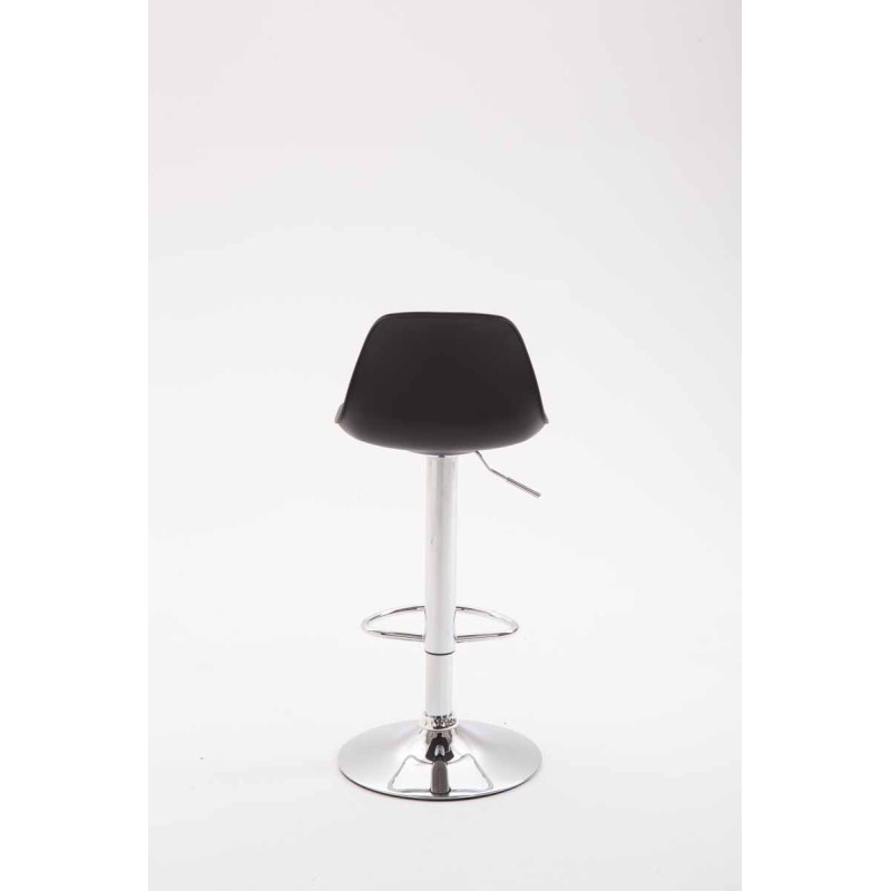 Taburete de bar Kiel en piel sintética negra