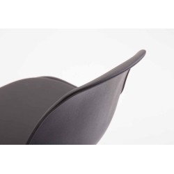 Taburete de bar Kiel en piel sintética negra