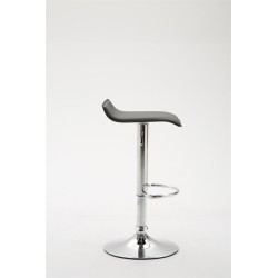 Taburete de bar Dyn V2 en piel sintética cromada negra