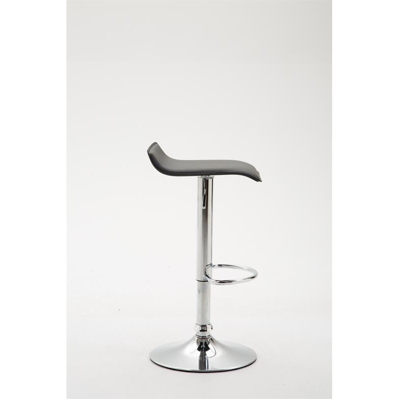 Taburete de bar Dyn V2 en piel sintética cromada negra