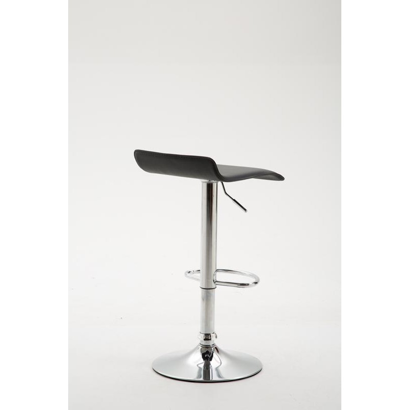 Taburete de bar Dyn V2 en piel sintética cromada negra