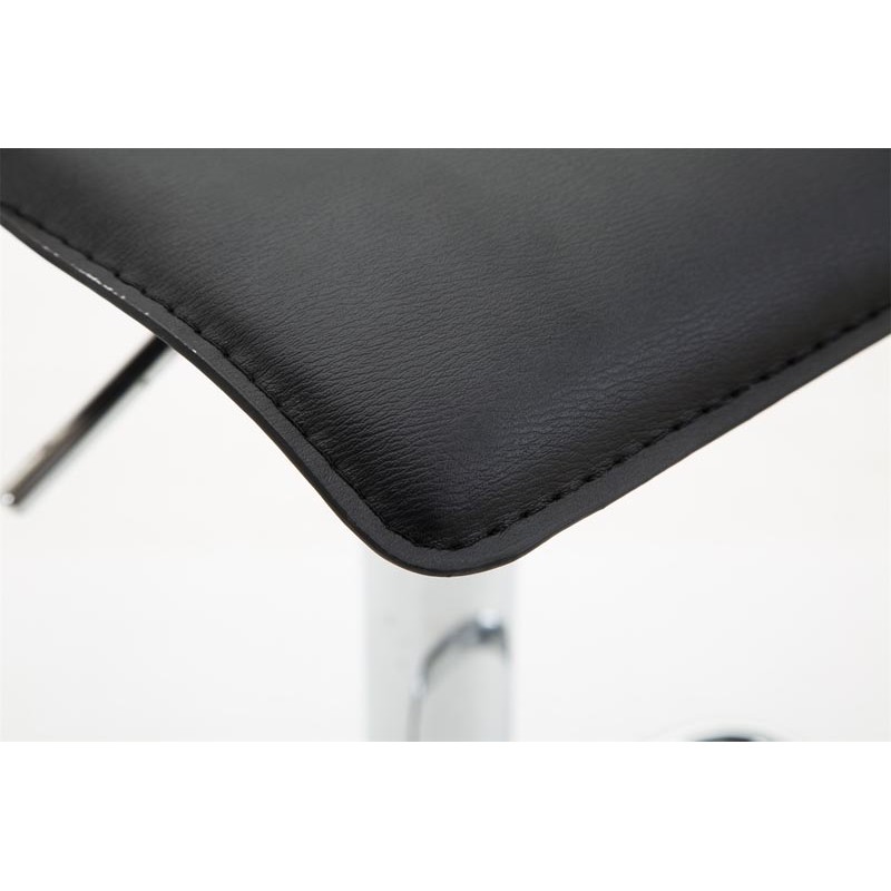 Taburete de bar Dyn V2 en piel sintética cromada negra