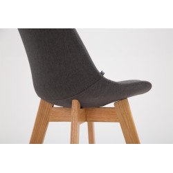 Taburete de bar Metz en tela Natura gris oscuro