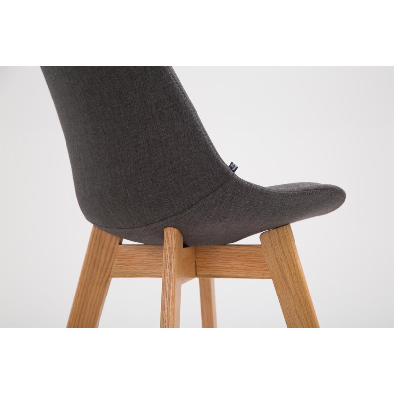 Taburete de bar Metz en tela Natura gris oscuro