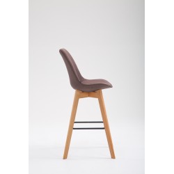 Taburete de bar Metz en tela Natura marrón