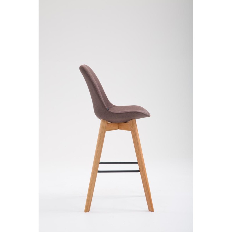 Taburete de bar Metz en tela Natura marrón