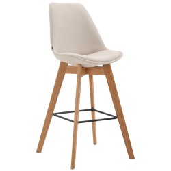 Taburete de bar Metz en tela Natura color crema