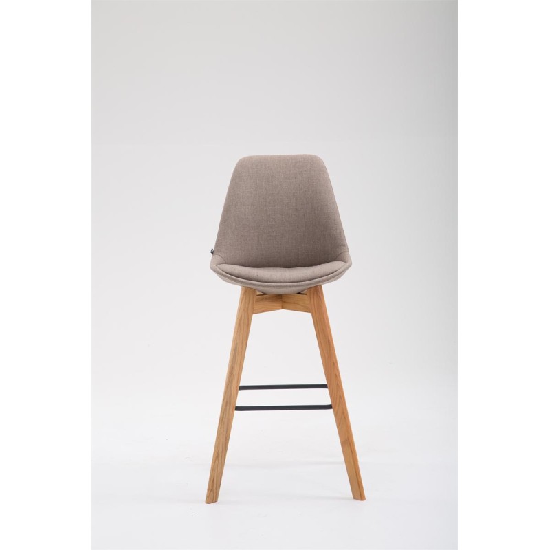 Taburete de bar Metz en tela Natura color topo