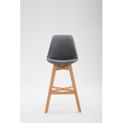 Taburete de bar Cannes, piel sintética, gris Natura