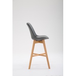 Taburete de bar Cannes, piel sintética, gris Natura