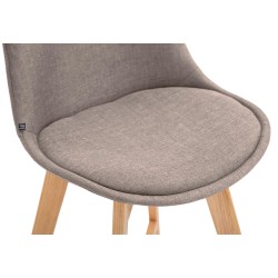 Taburete de bar Cannes, tela color topo Natura